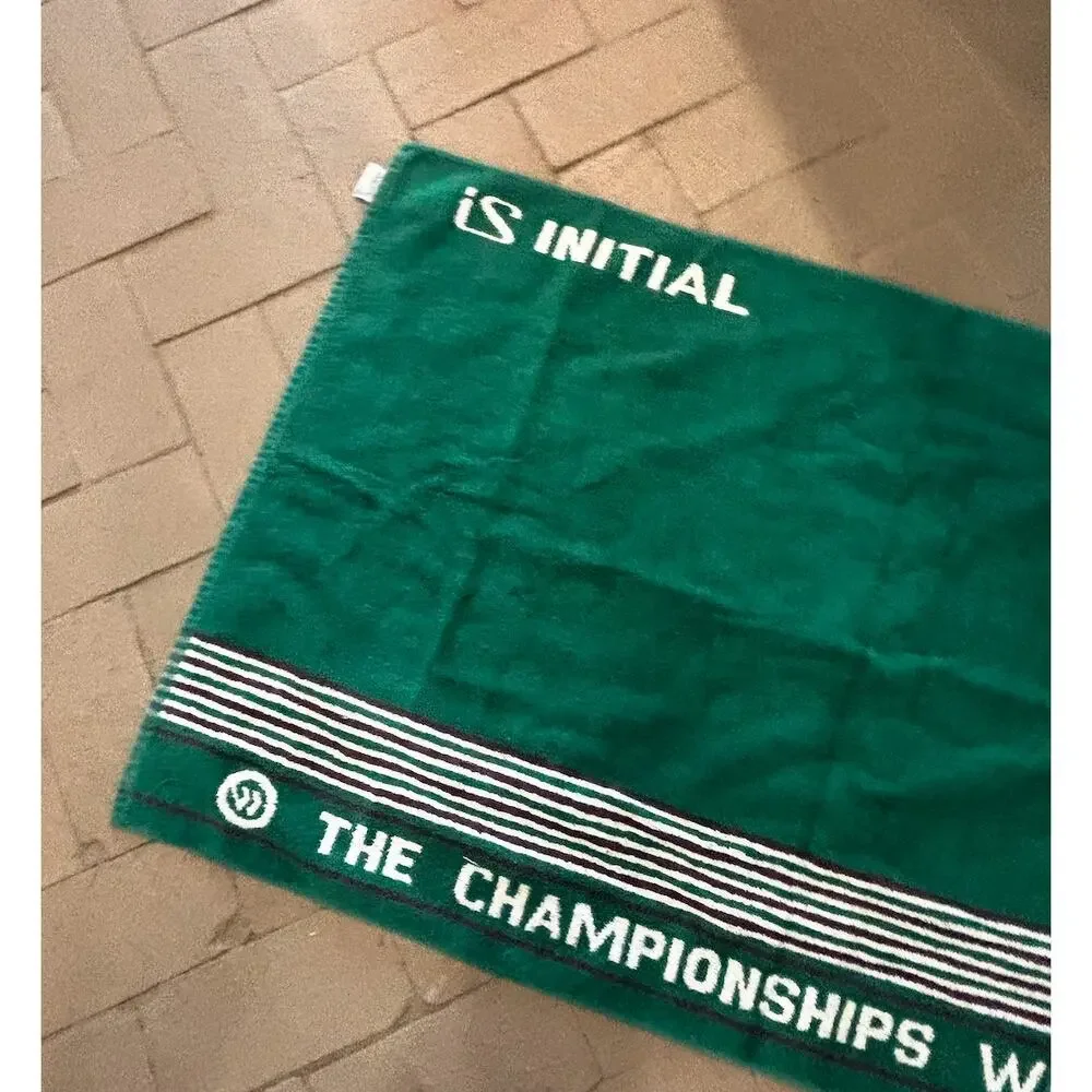 Vintage 1988 Wimbledon Championship Green Tennis Towel